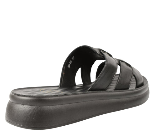 Papuci casual, dama, FORMAZIONE, 28-29 negru, piele naturala